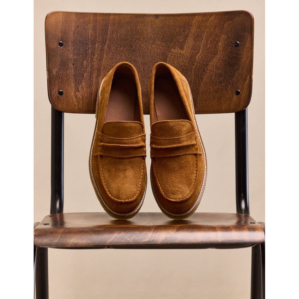 Mocassins IRVIN suède ambre, ODAJE