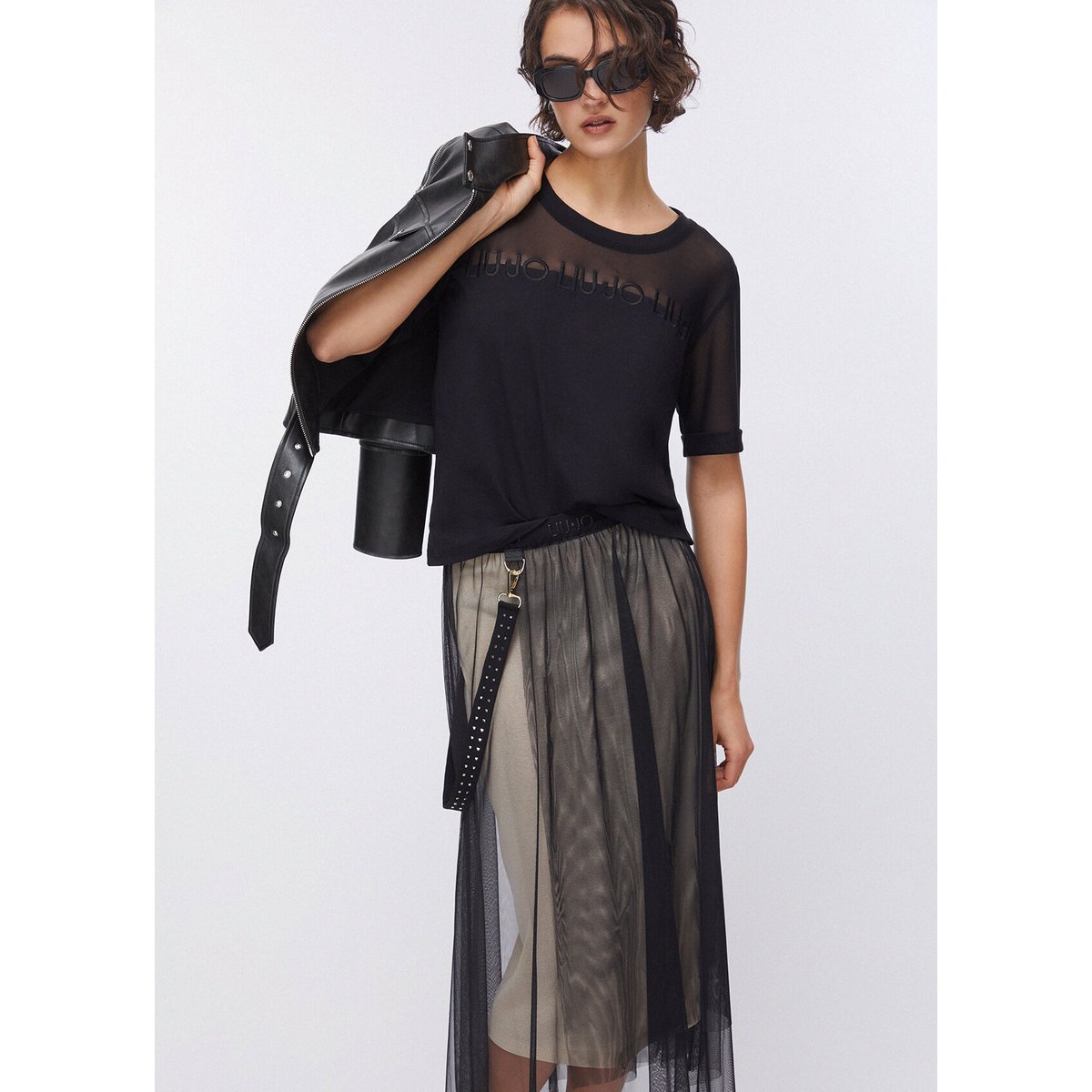 Jupe longue en tulle noir, LIU JO