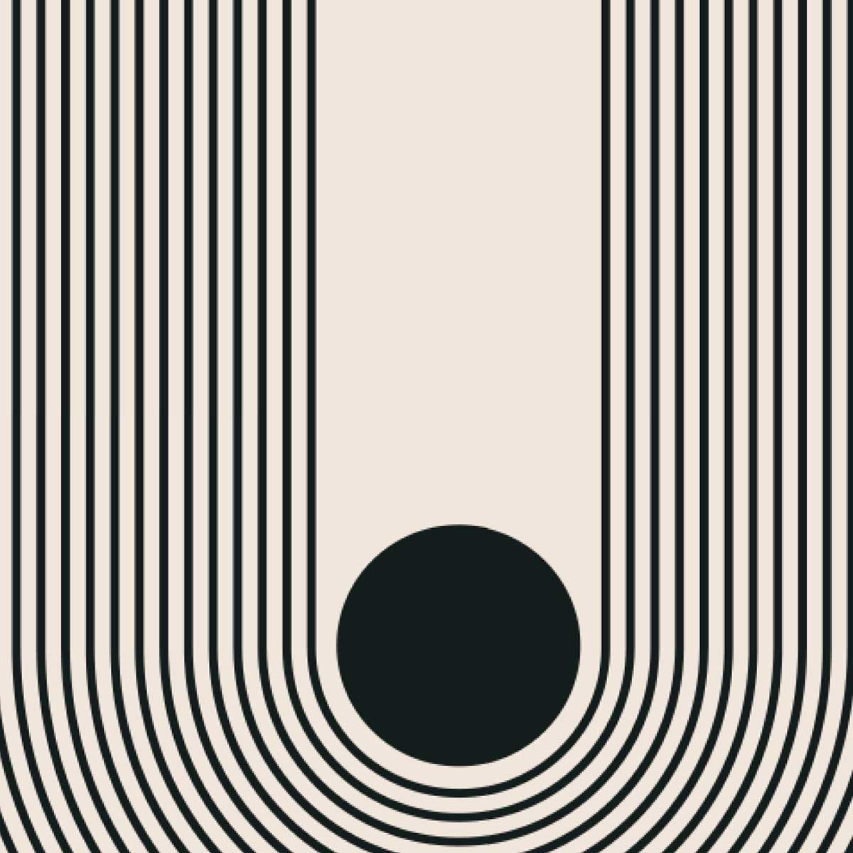 Affiche encadrée minimaliste arche graphique affiche + cadre en métal - noir, HEXOA