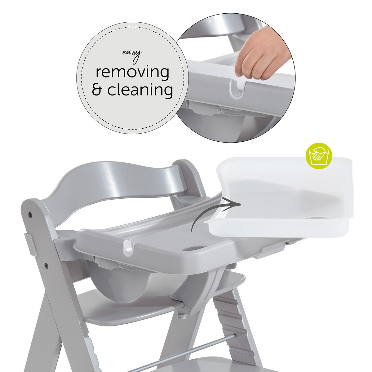 Alpha Highchair Tray grey, HAUCK