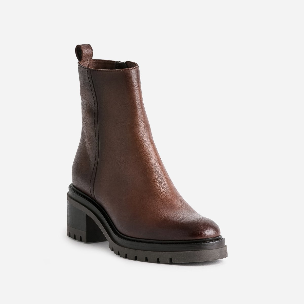 Boots À Talon en cuir SORIANE marron, TEXTO