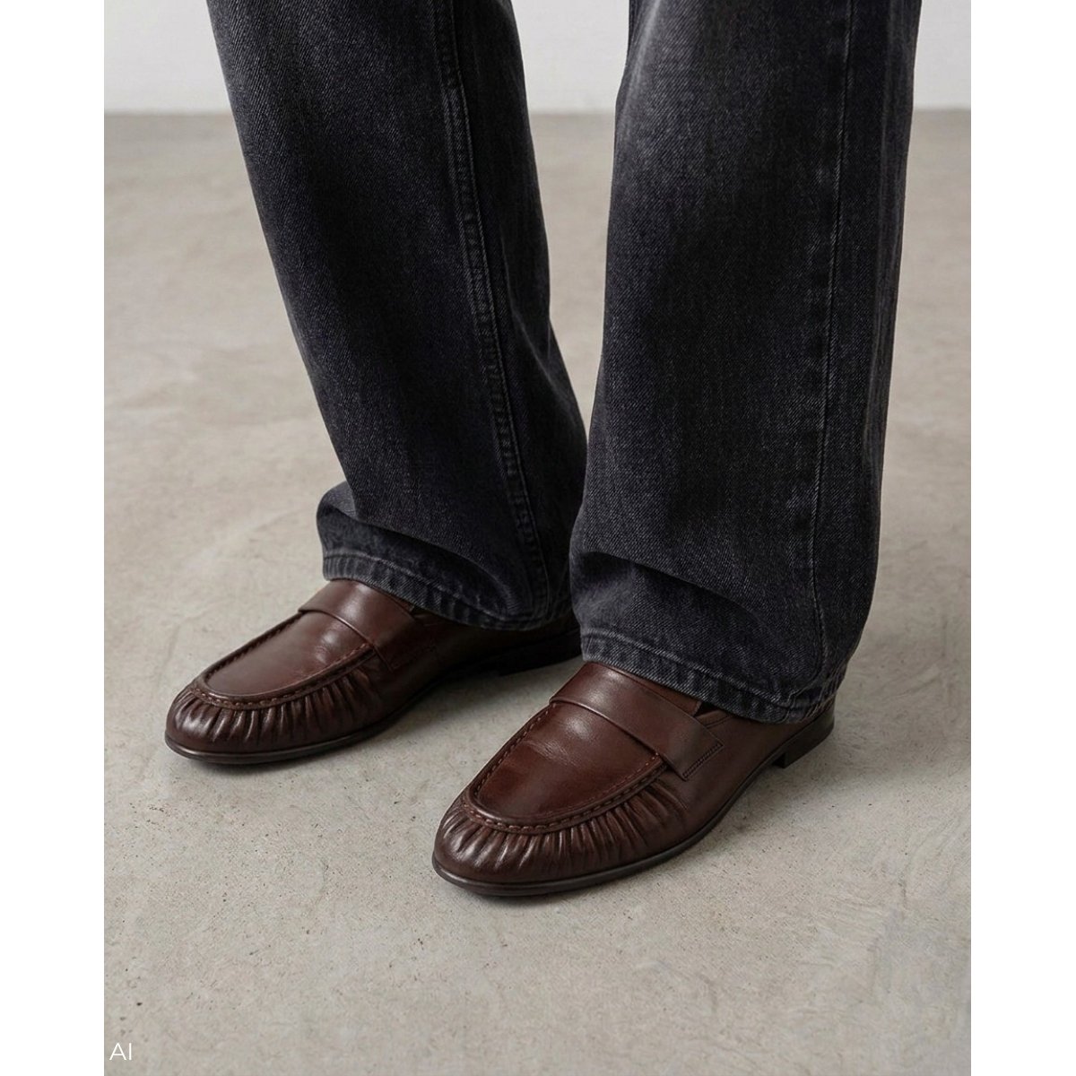 Mocassins cuir Baracchini cafe, MARTINELLI