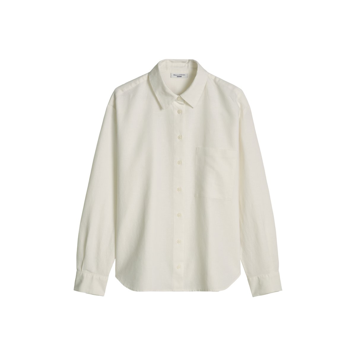 Blouse relaxed en mélange de lin et de coton blanc, MARC O’POLO DENIM