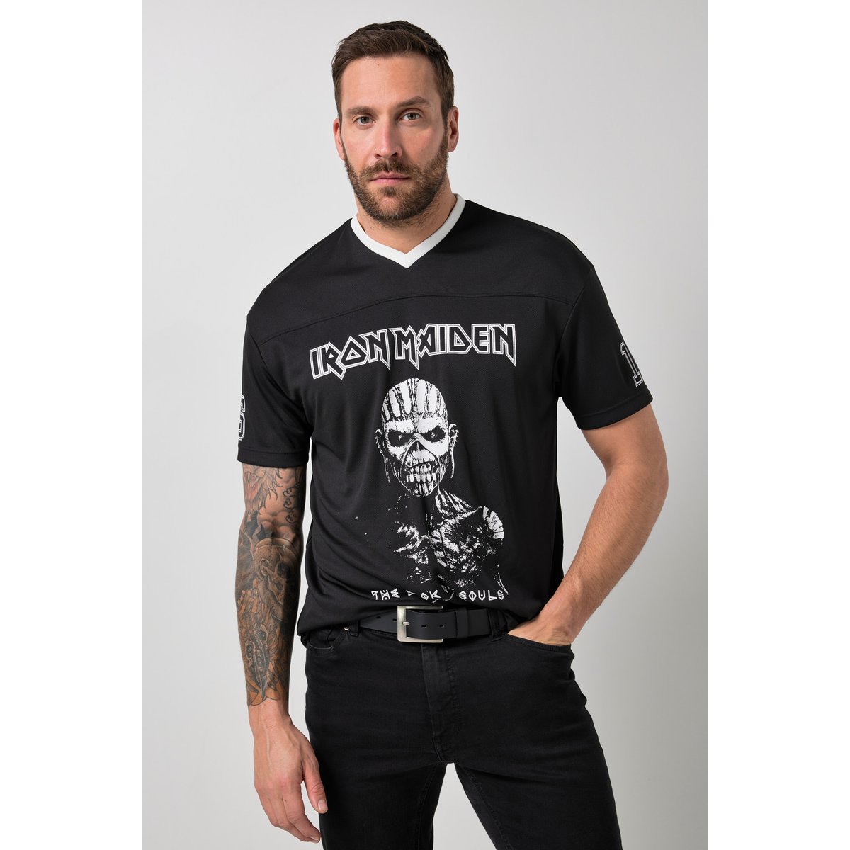 T-shirt JP 1880, imprimé groupe Iron Maiden noir, JP1880