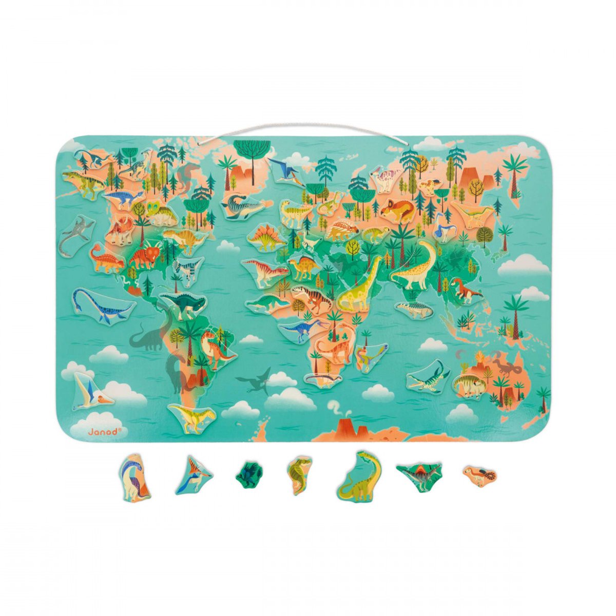 Planisphère magnétique Dino multicolore, JANOD
