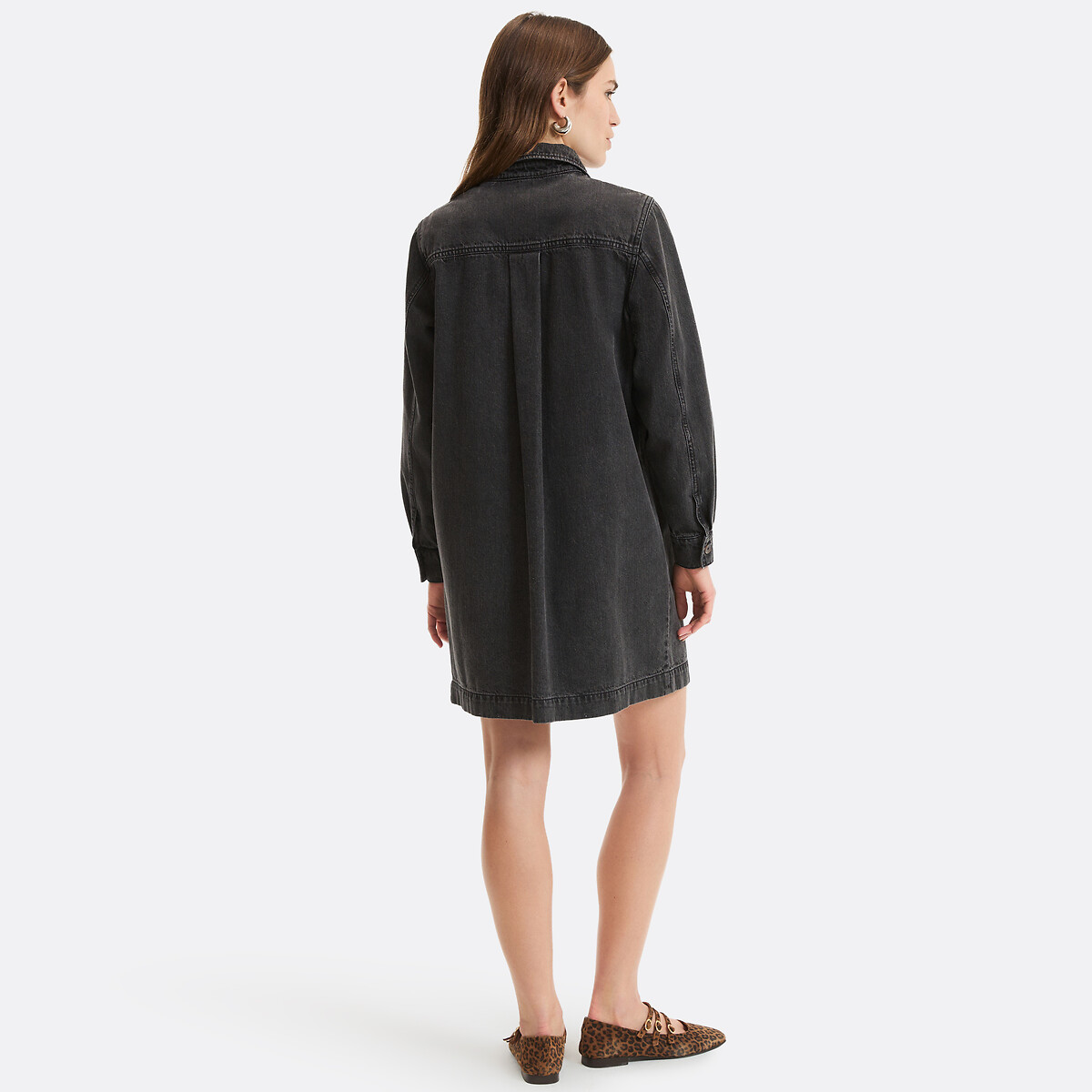 Robe courte en denim, Signature ALBANE noir délavé, LA REDOUTE COLLECTIONS