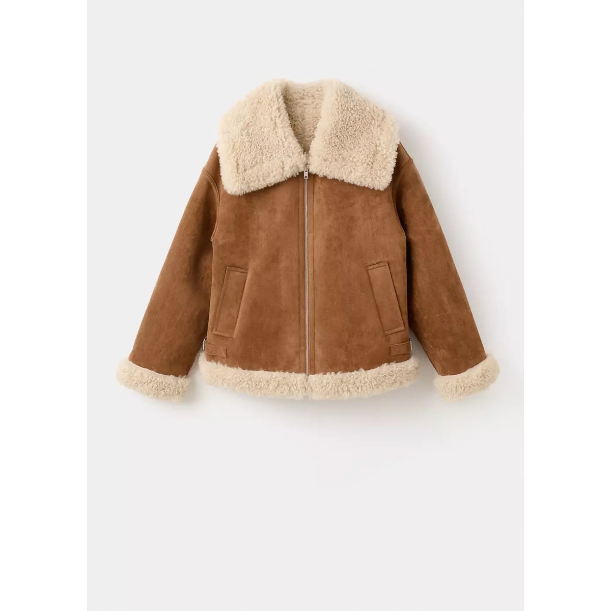 Veste double face effet mouton marron, MANGO