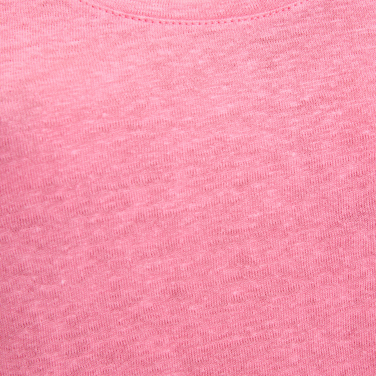 Débardeur ample, en lin, col rond rose, LA REDOUTE COLLECTIONS