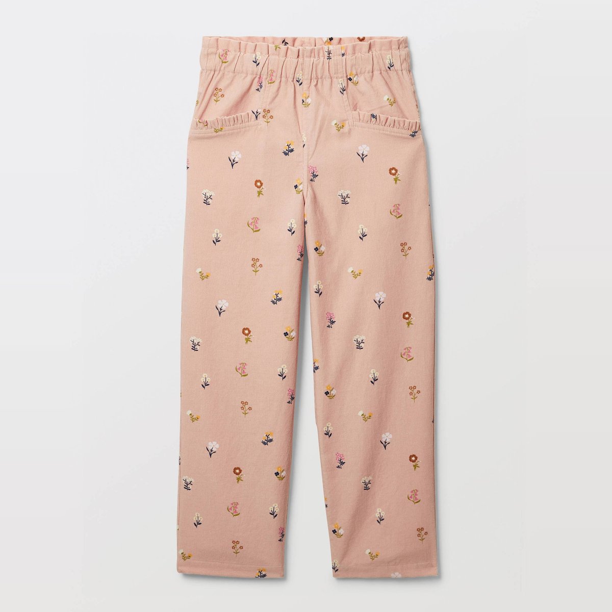 Pantalon en velours côtelé imprimé en coton misty, MONOPRIX