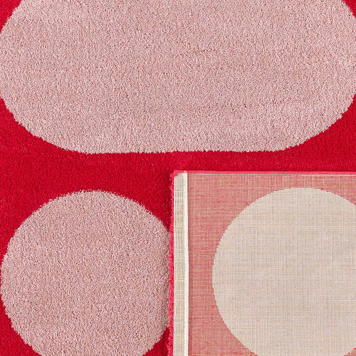 Tapis de salon style année 70 GROOVY rouge, NAZAR RUGS