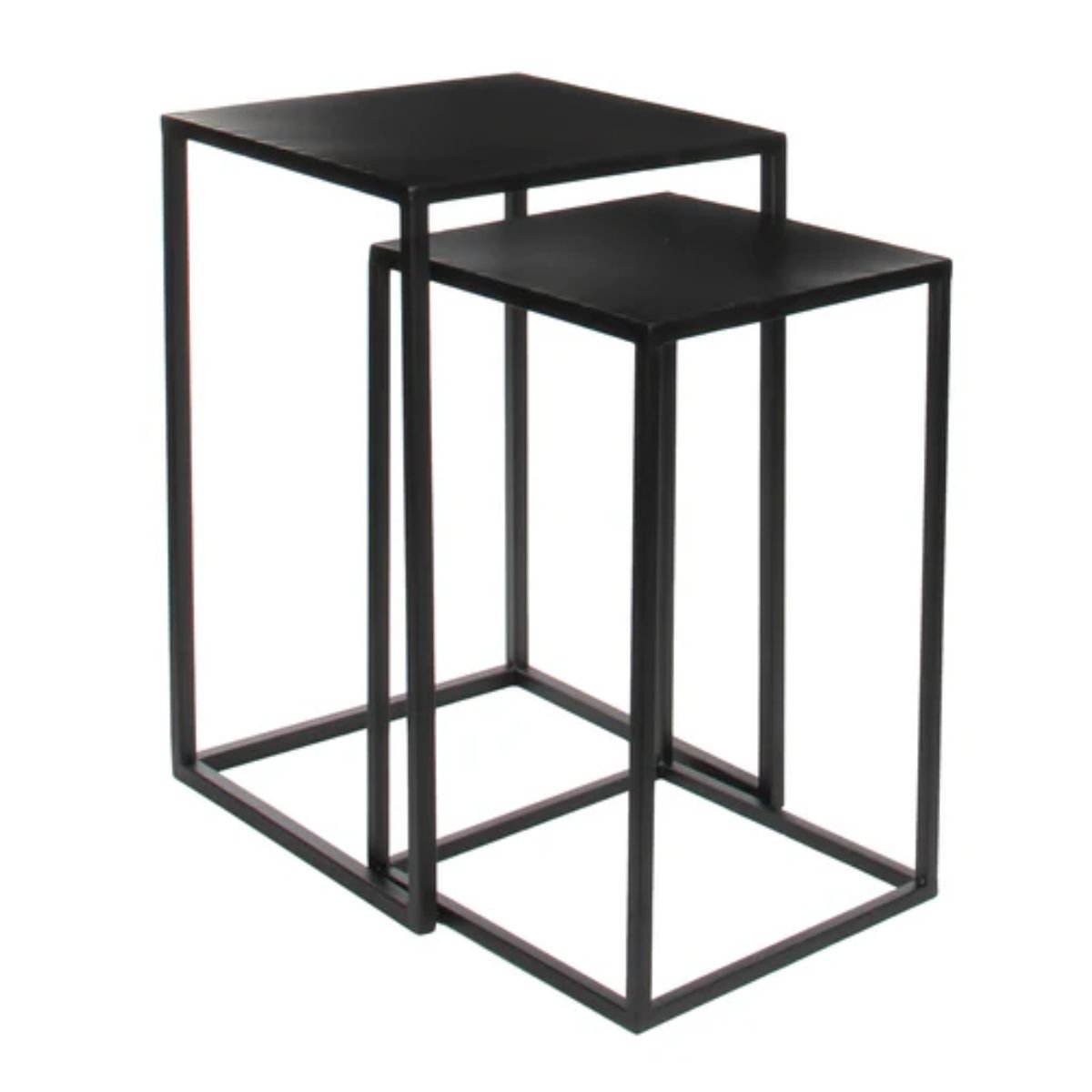 Lot de 2 tables d'appoint GOA noir, MICA DECORATIONS