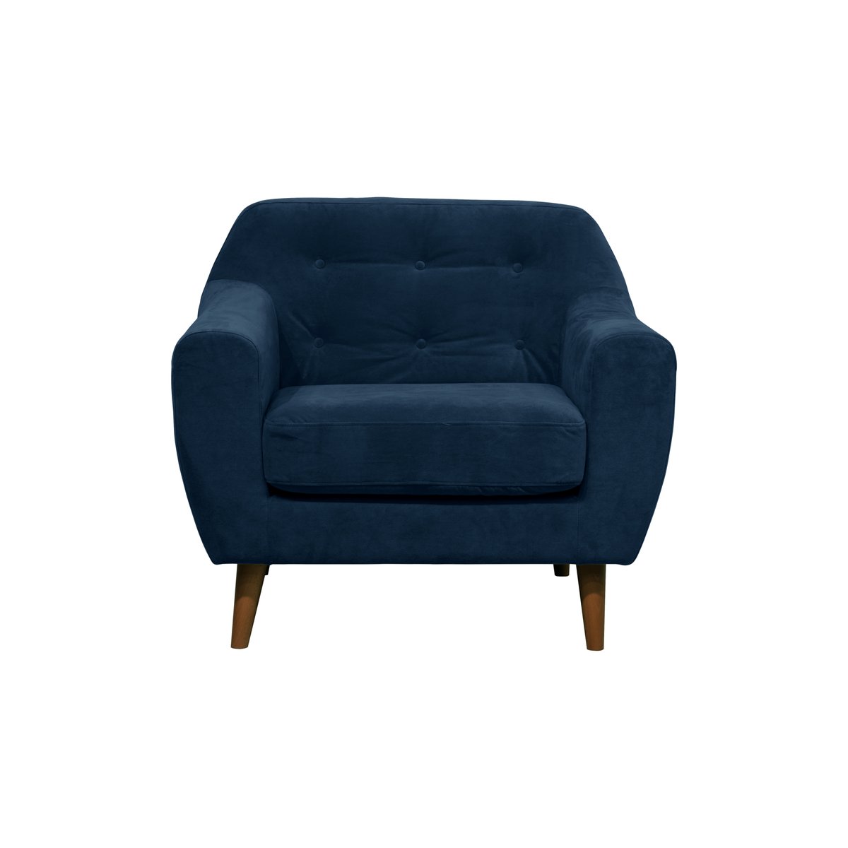 Fauteuil velours - PAIMPOL bleu nuit, CAMIF