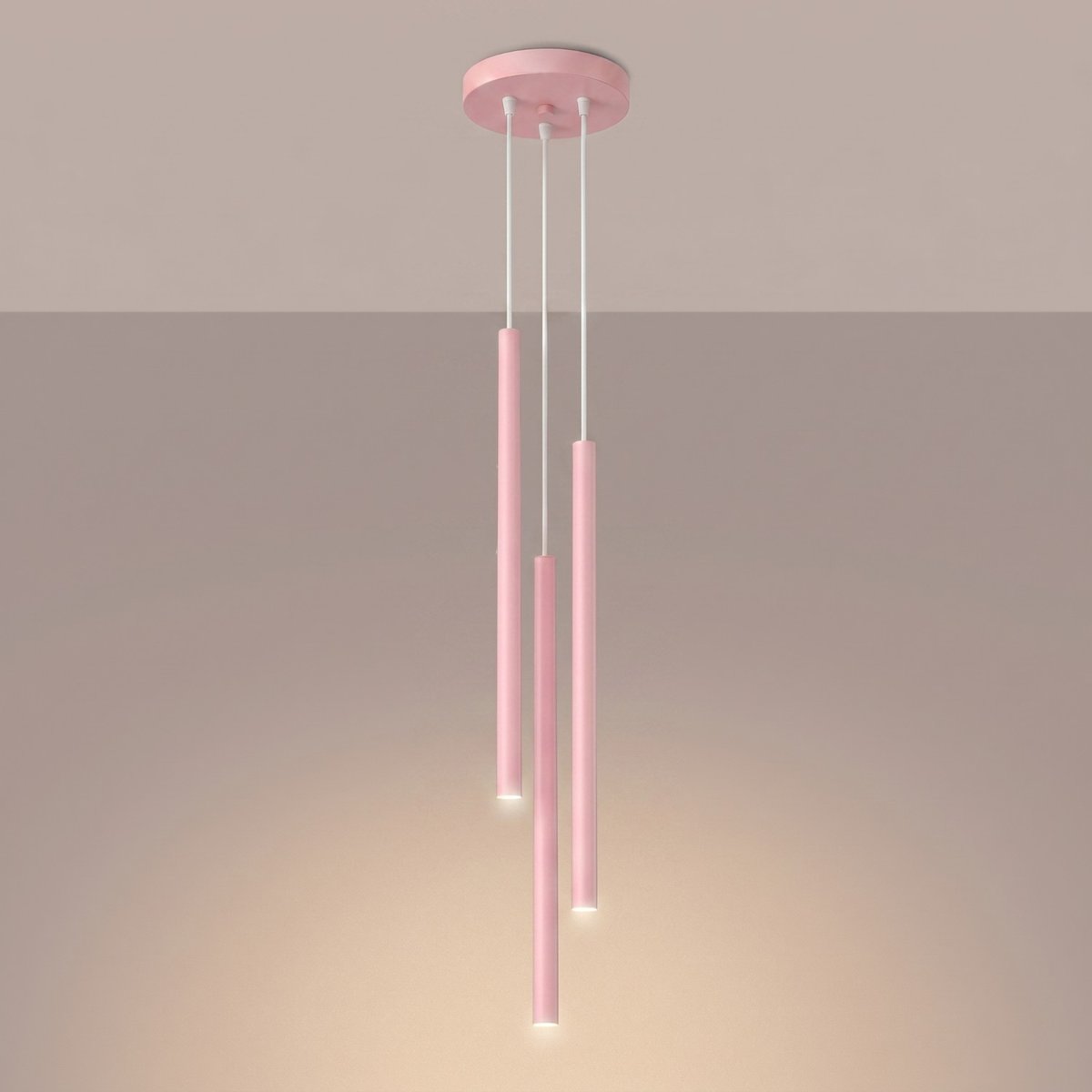 Suspension Acier Rose G9 3 PASTELO rose, EDEN