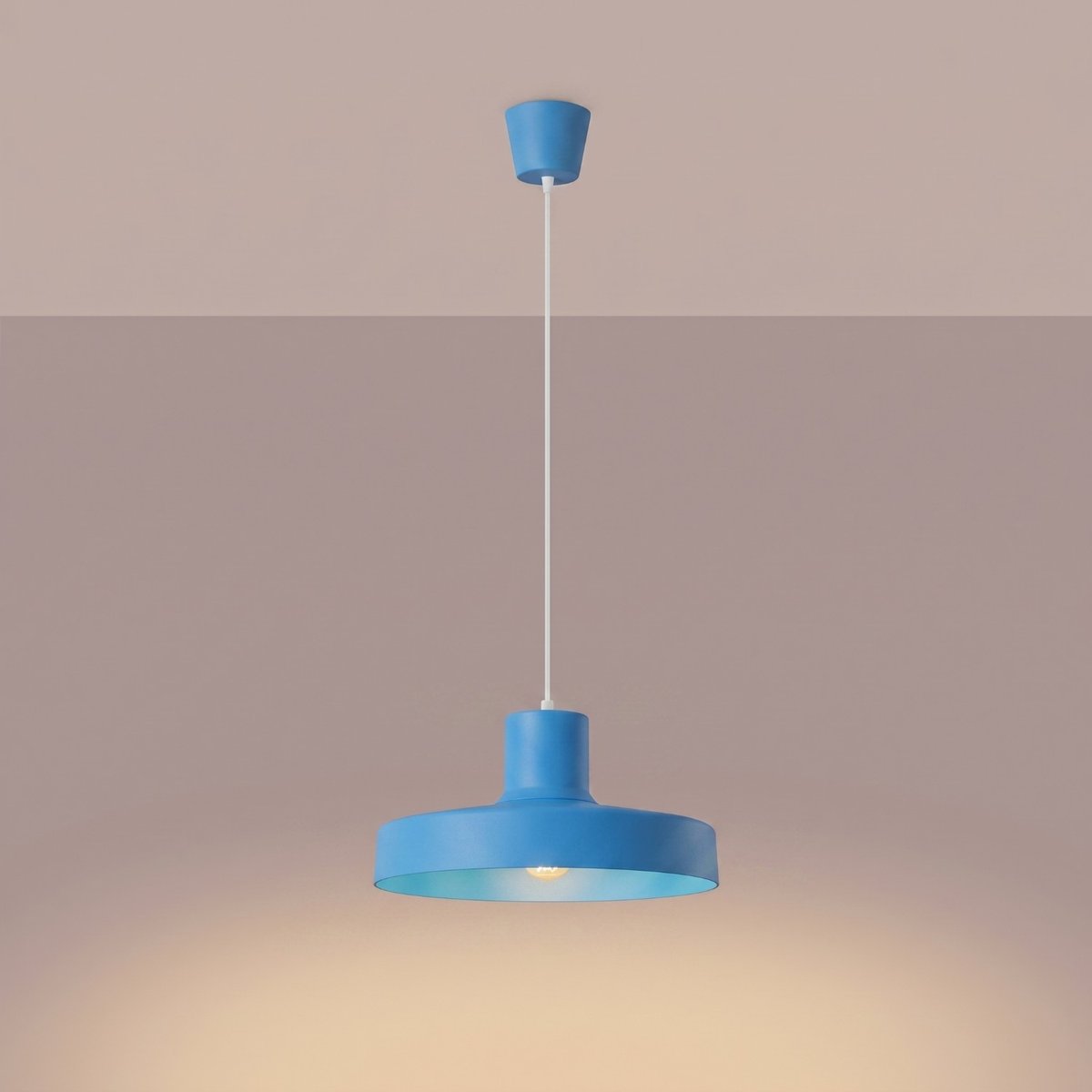 Suspension Acier Bleu E27 1 BILO bleu, EDEN