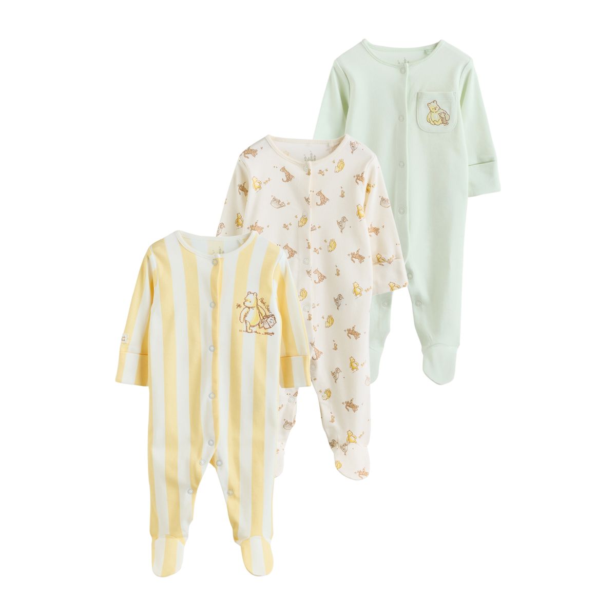 Dors-bien bébé winnie l’ourson, lot de 3 jaune, NEXT