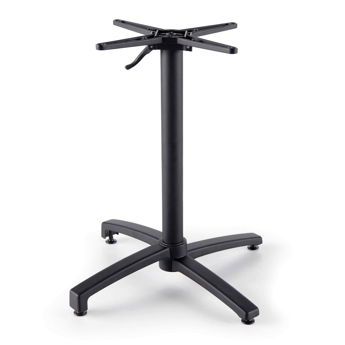 Table de jardin bistrot ronde inclinable en aluminium et HPL 4 personnes 70 cm, OPERA ardoise, OVIALA