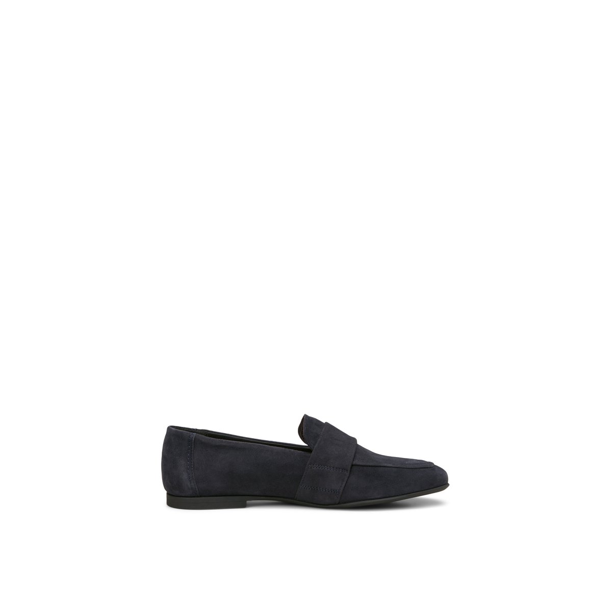 Loafer en cuir de vachette velours doux bleu foncé, MARC O'POLO