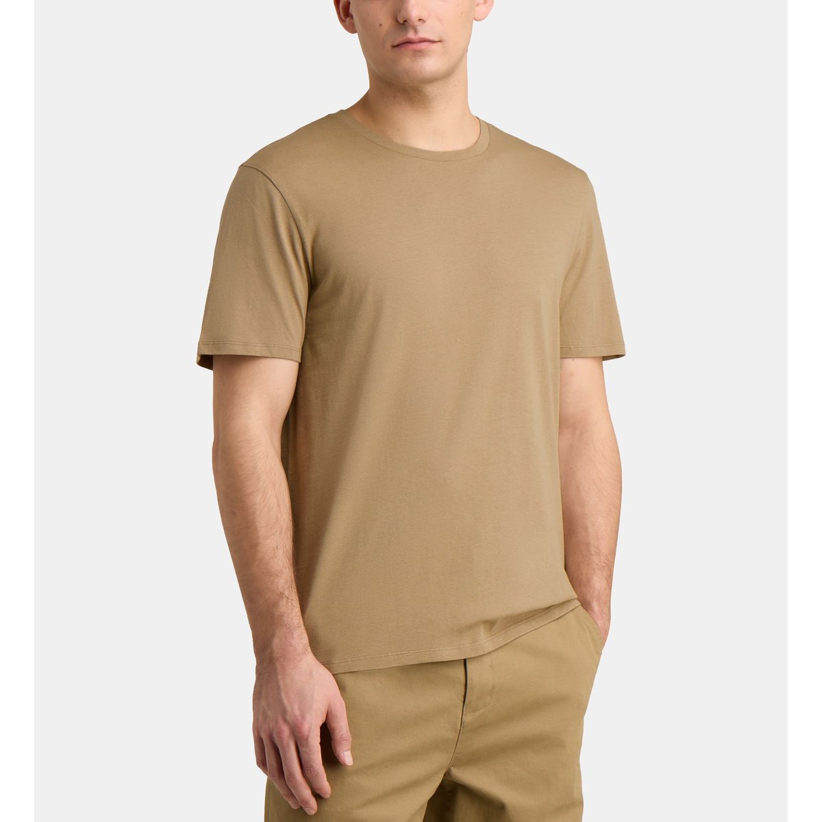 T-shirt sishron coton bio marron taupe, GALERIES LAFAYETTE