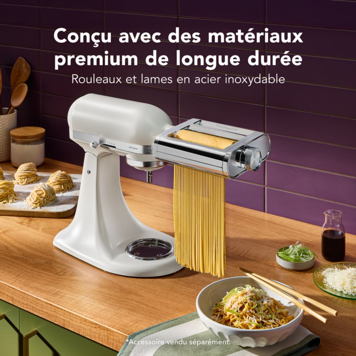 Kit pour pâtes fraîches PATES 3 EN 1 METAL 5KSM3MPA couleur unique, KITCHENAID