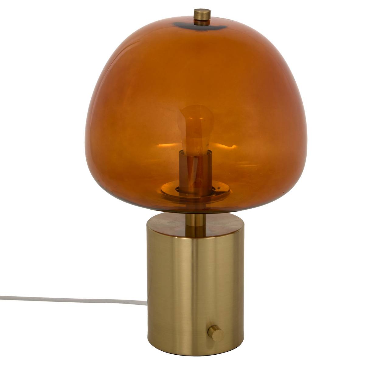 Lampe champignon en verre ELIE ambre, ATMOSPHERA