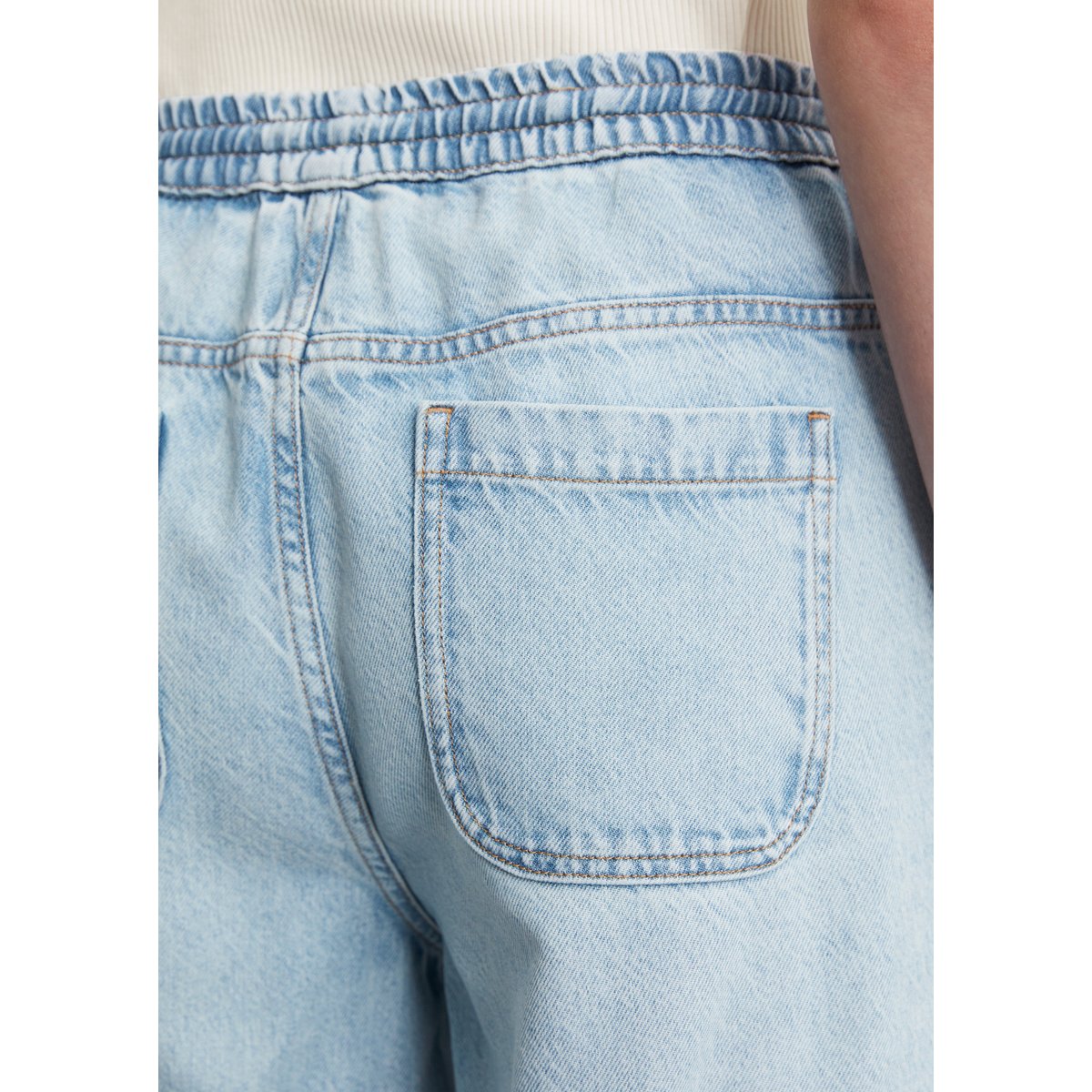 Pantalon fluide wide en mélange TENCEL™ Lyocell bleu clair, MARC O'POLO