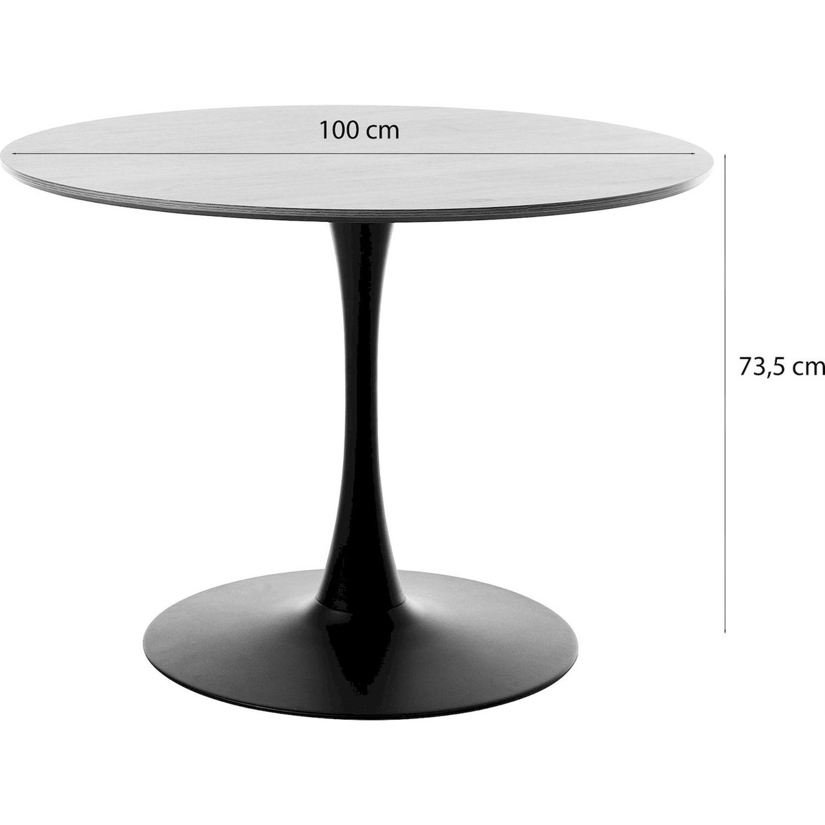 Table ronde collection OBLEOS blanc et noir, RECOLLECTION