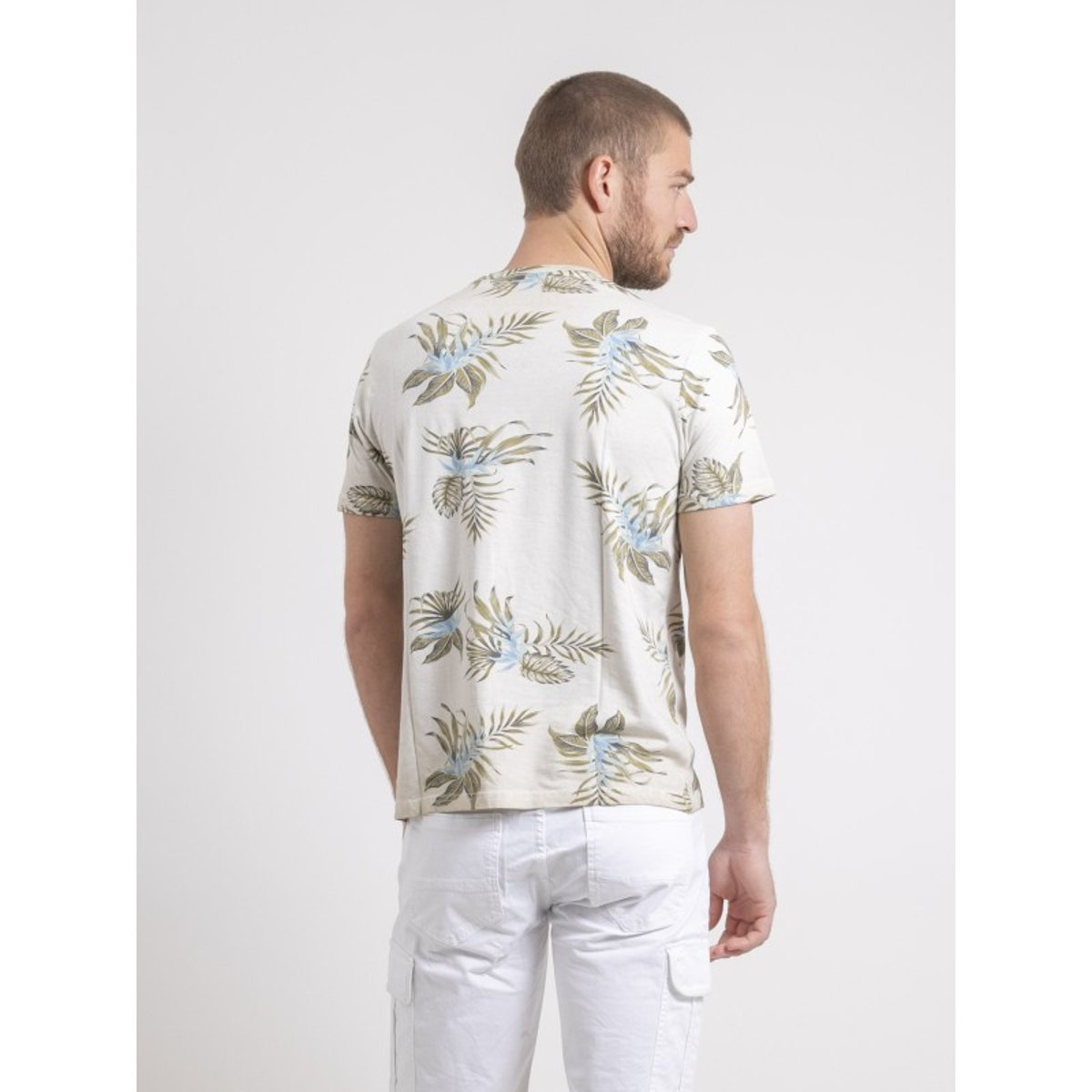 T-shirt Col Rond Pur Coton Motifs Nulemon beige, RITCHIE