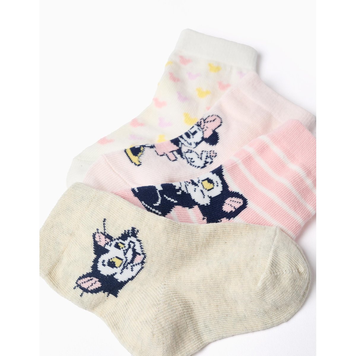 4 paires de chaussettes avec imprimés Minnie et Figaro multicolore, ZIPPY