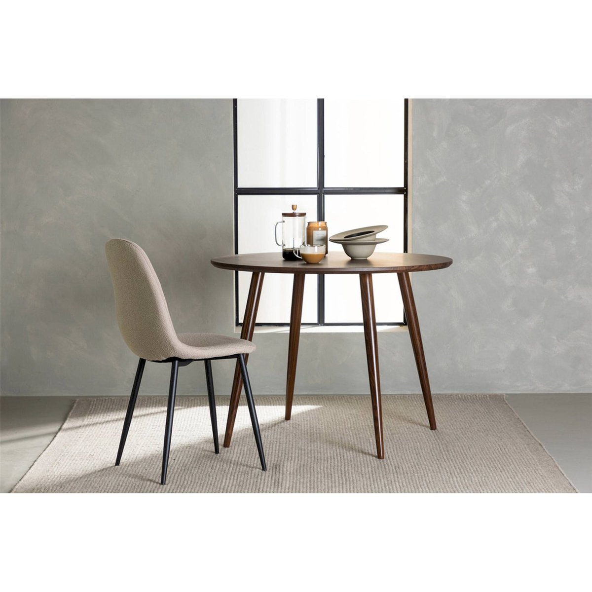 Table ronde bois collection SANFORD moka, RECOLLECTION