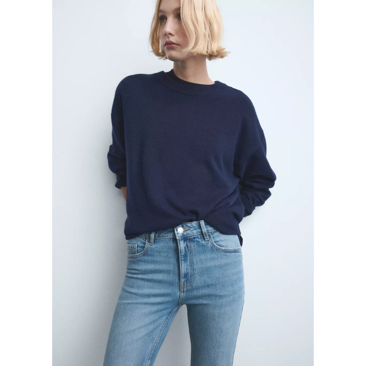 Jean Fiona flare taille normale bleu moyen, MANGO