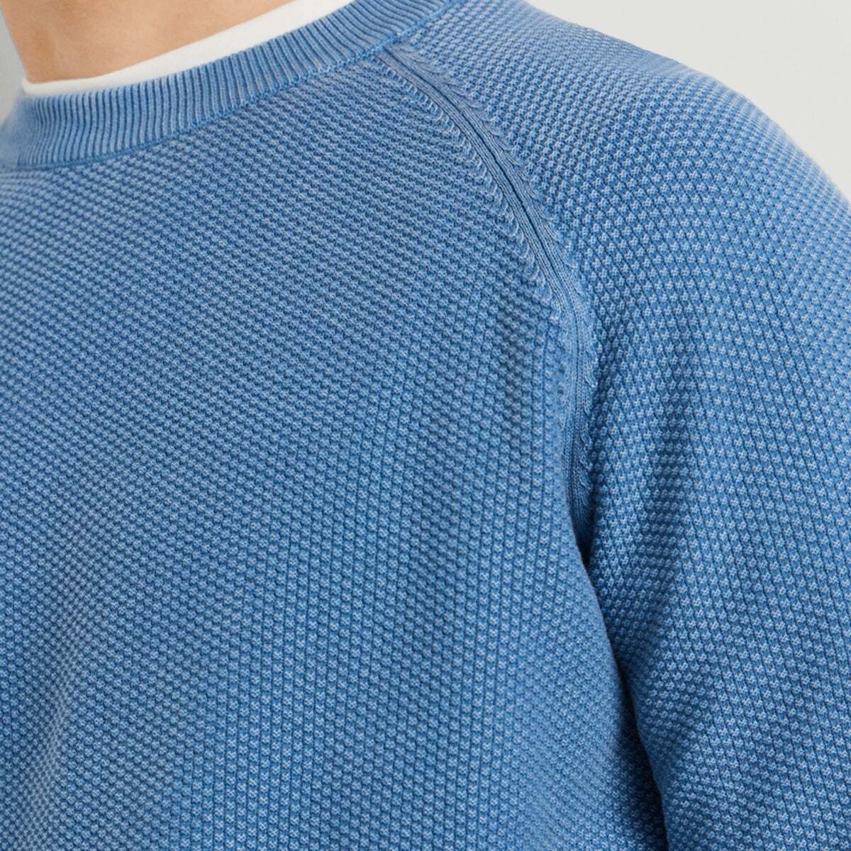 Pull Piqué Coupe Regular bleu mer, PEPE JEANS