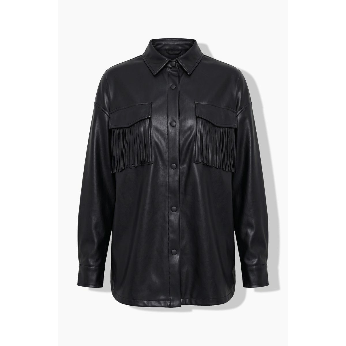 Chemise oversized en similicuir avec poches noir, STUDIO UNTOLD