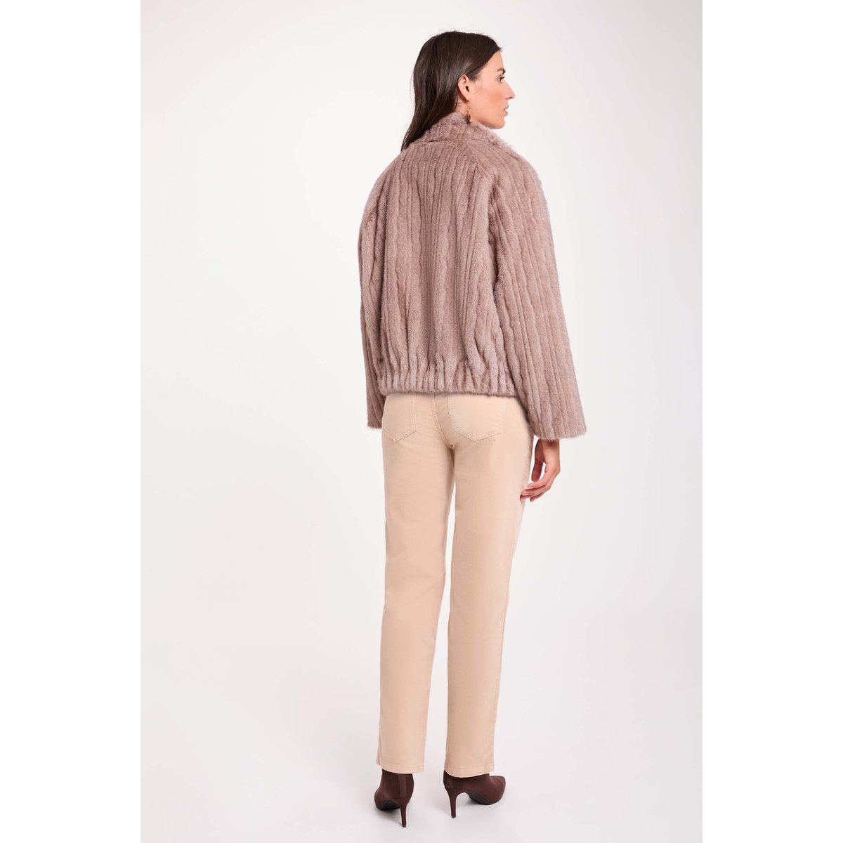 Manteau court beige, MORGAN