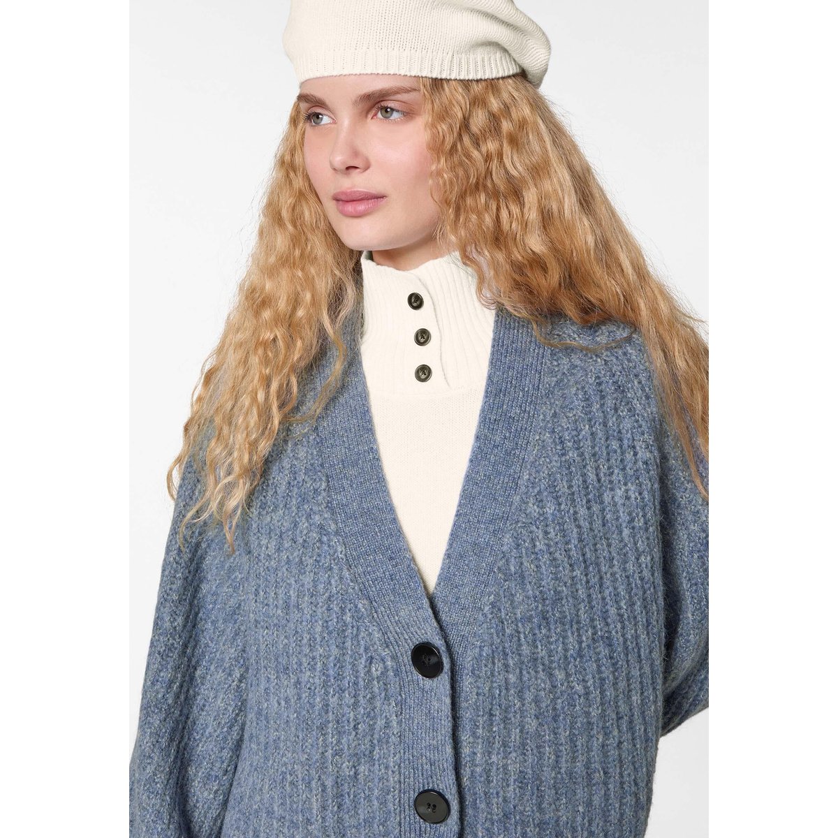 Gilet oversize grosse maille bleu, RODIER
