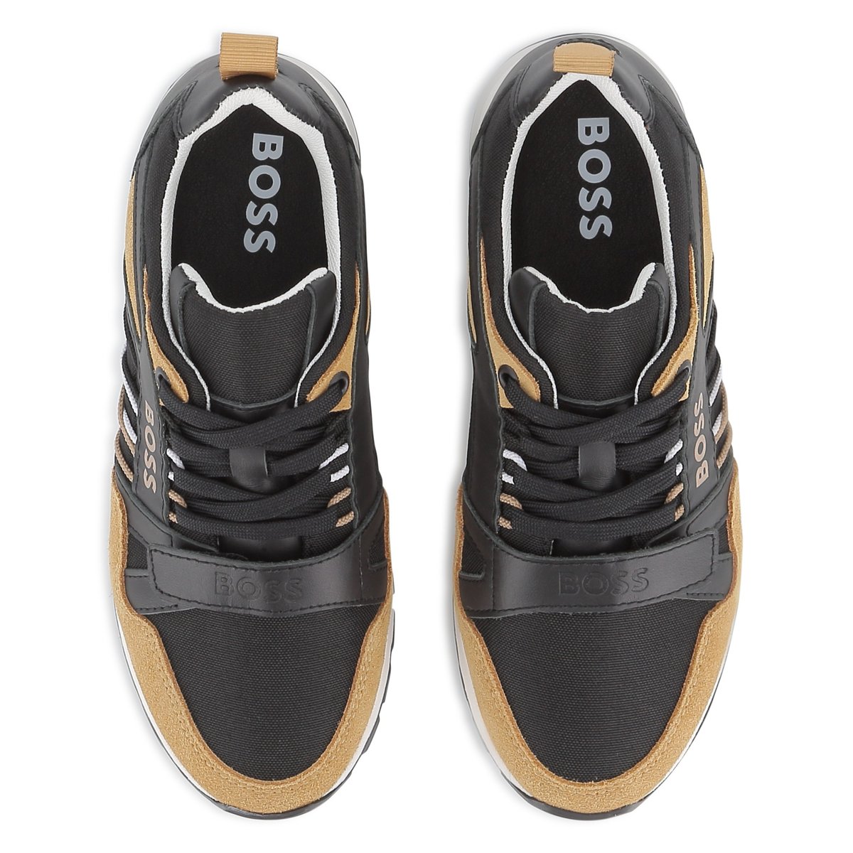 Sneakers stringate black, BOSS KIDSWEAR
