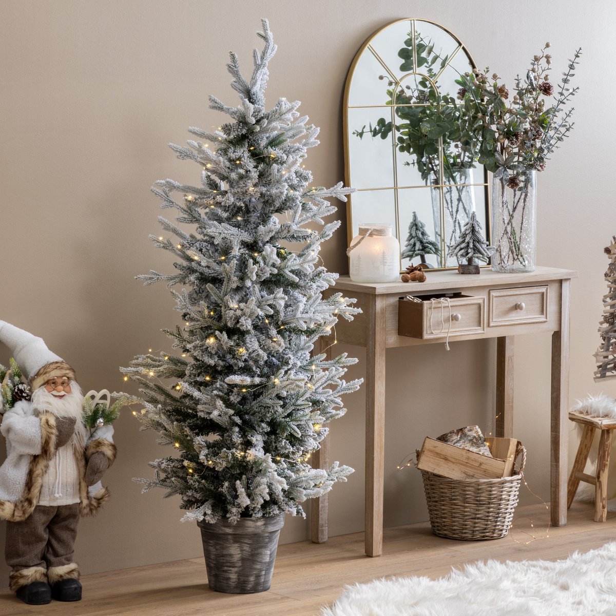 Sapin en pot Frosty 150 cm blanc, FEERIC LIGHTS & CHRISTMAS