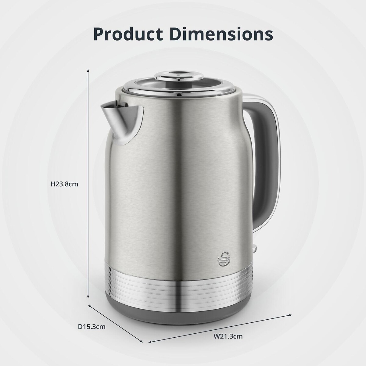 RetroRevive 1.7L Jug Kettle silver-coloured, SWAN