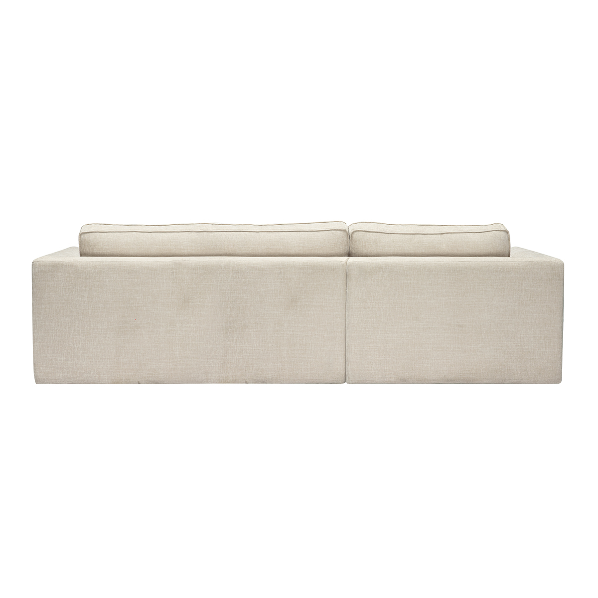 Canapé d'angle droit design en tissu effet velours texturé terre brûlée 3 places GRAMMY beige, MILIBOO