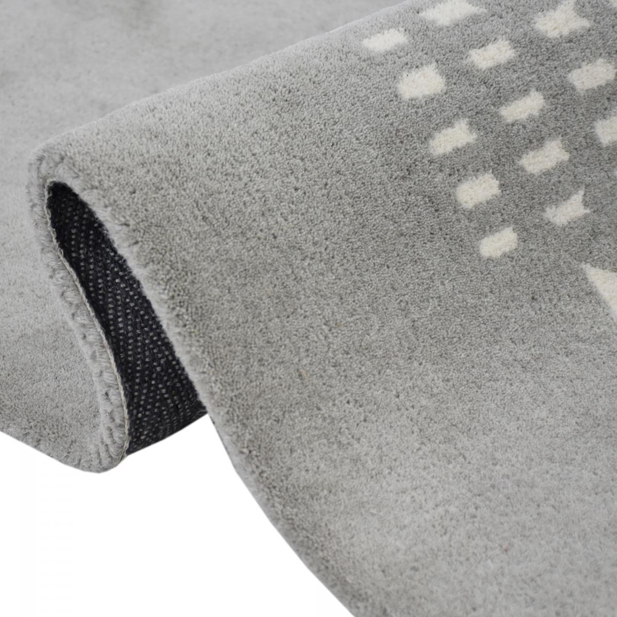 Tapis salon et chambre fait à la main en laine DECO STYLE gris, taupe, UN AMOUR DE TAPIS