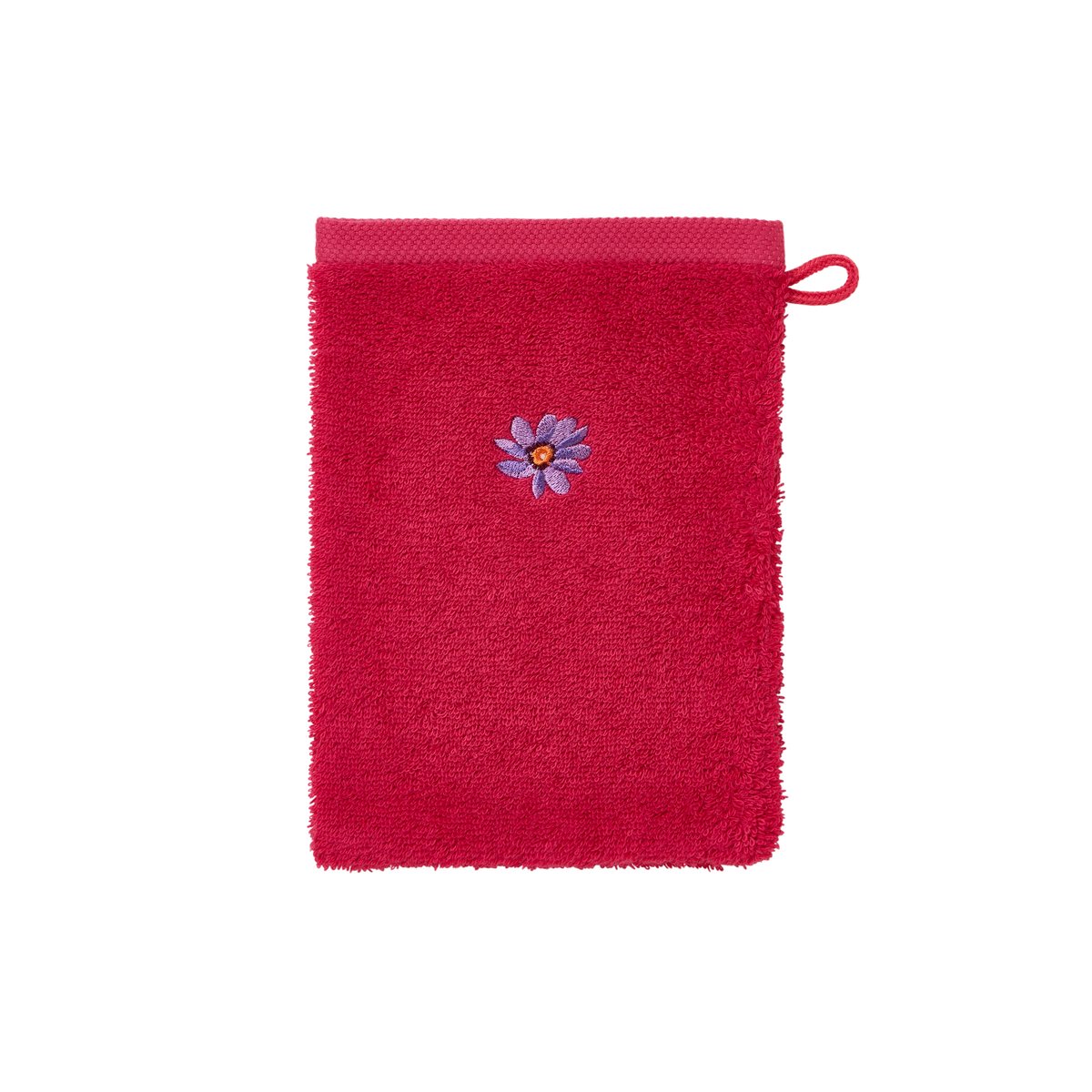 Gant de toilette coton et lyocell GRASSE framboise, CARRE BLANC