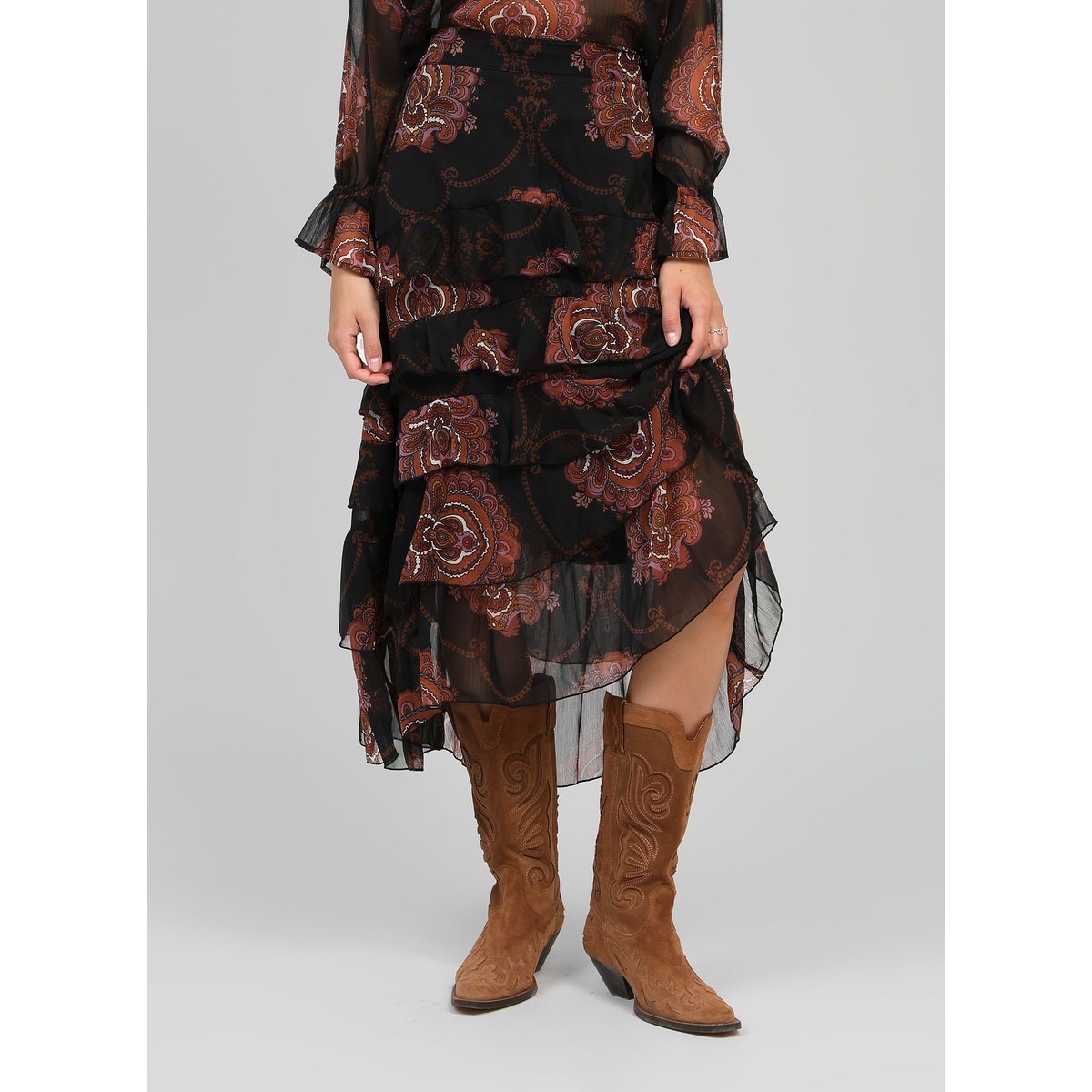 Jupe Longue RASHELY bohemia noir, AN'GE