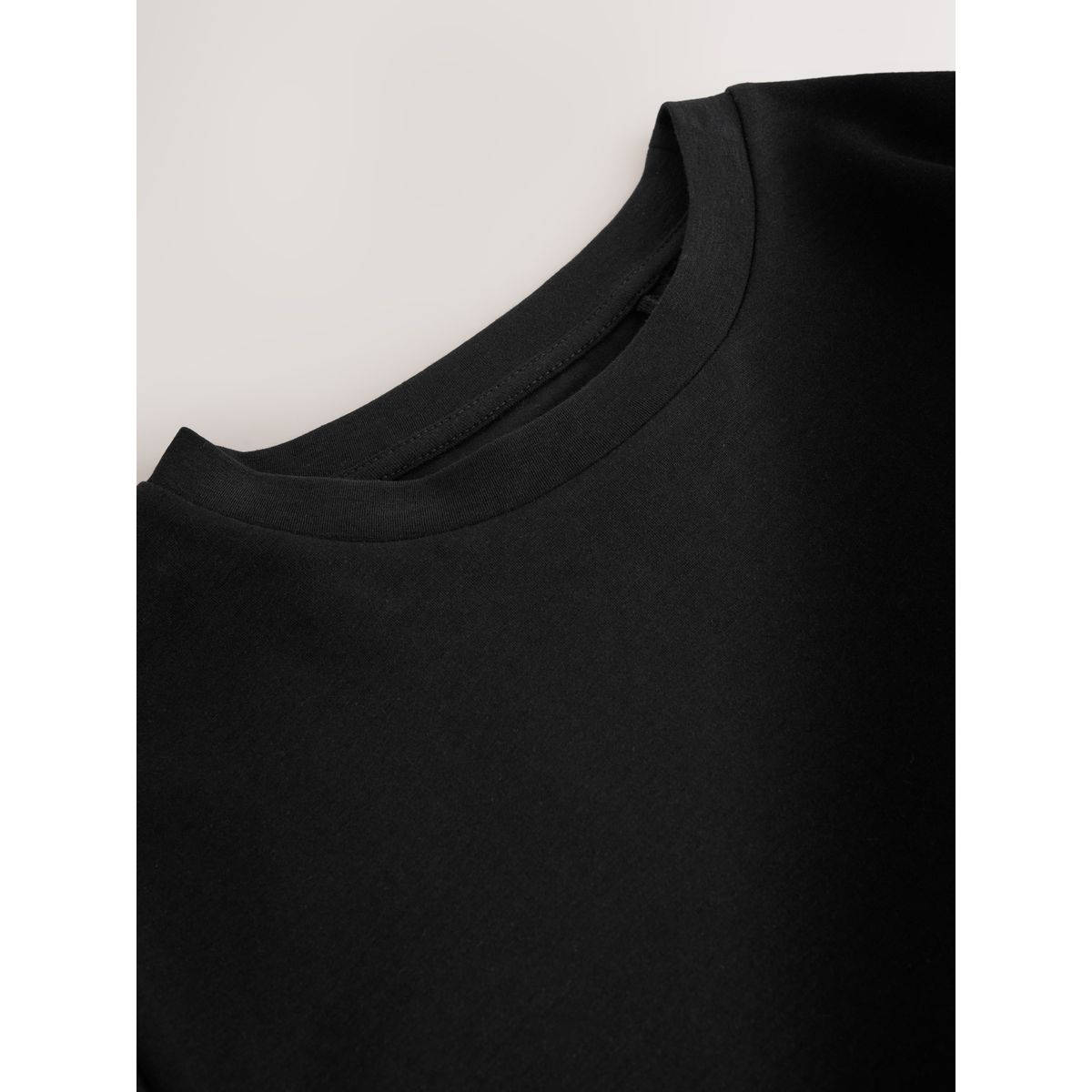 T-shirt ras du cou épais à manches longues noir, NEXT