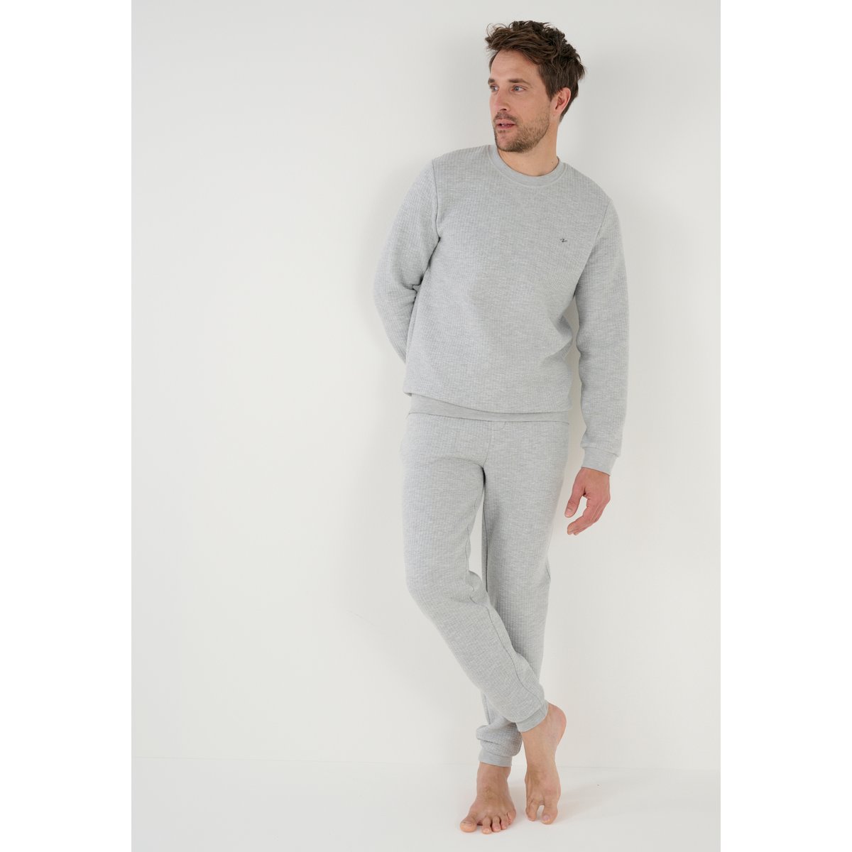 Pyjama Thermolactyl molletonné gris chiné, DAMART