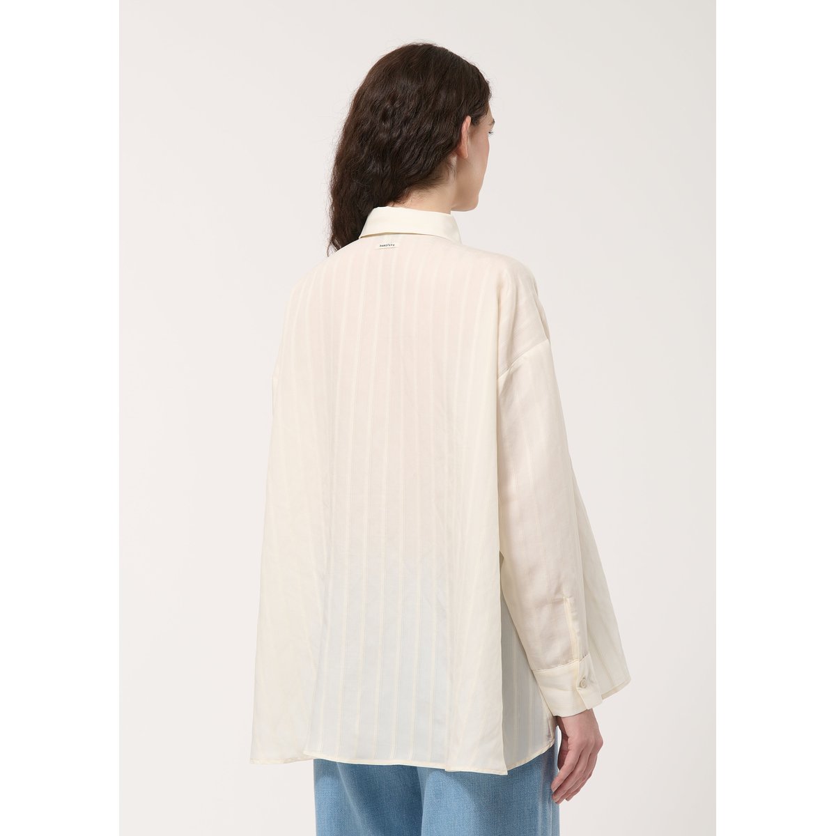 Chemise oversize rayures texturées off white, HUMILITY