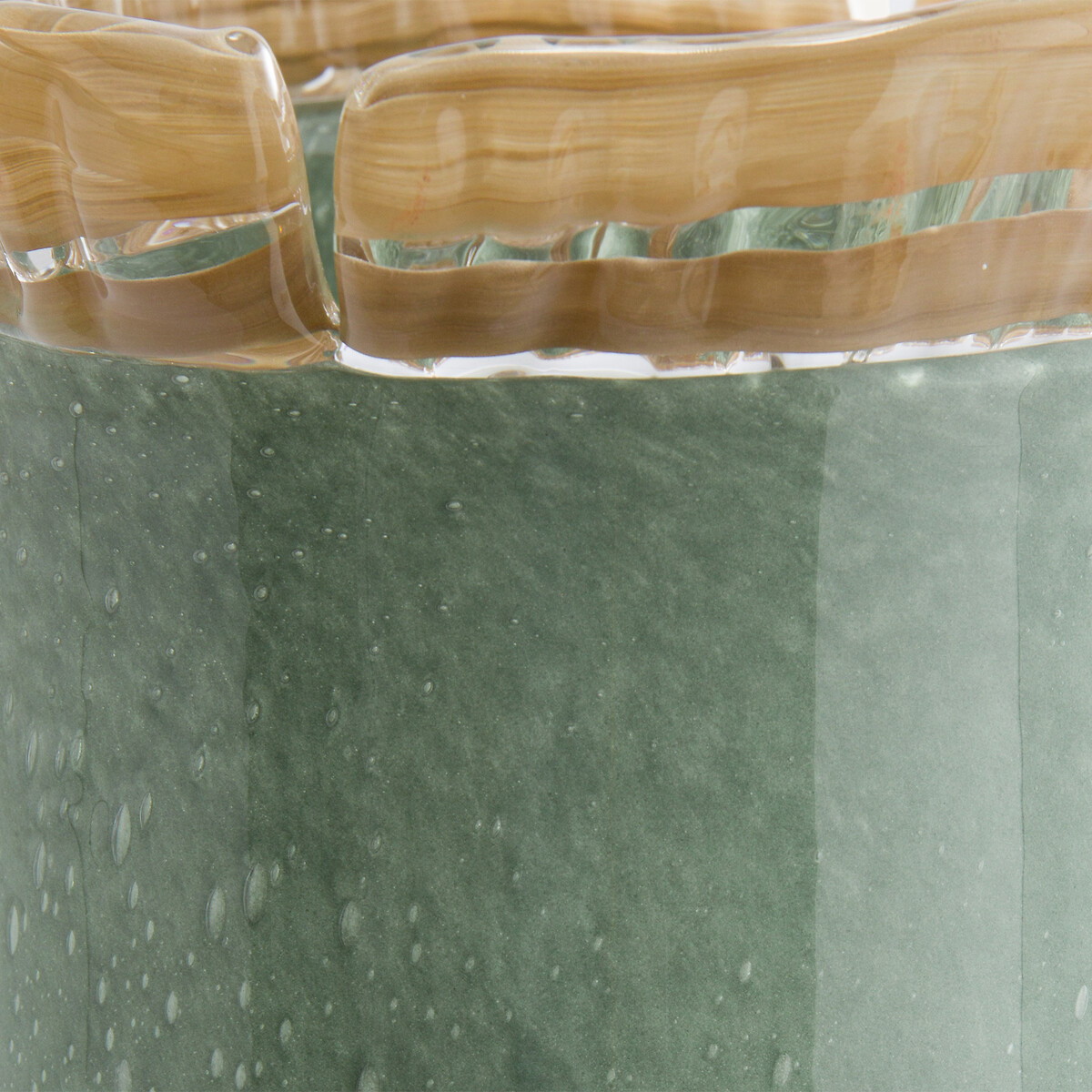 Vase en verre coupé au ciseau H33 cm, Eloria vert jade, AM.PM