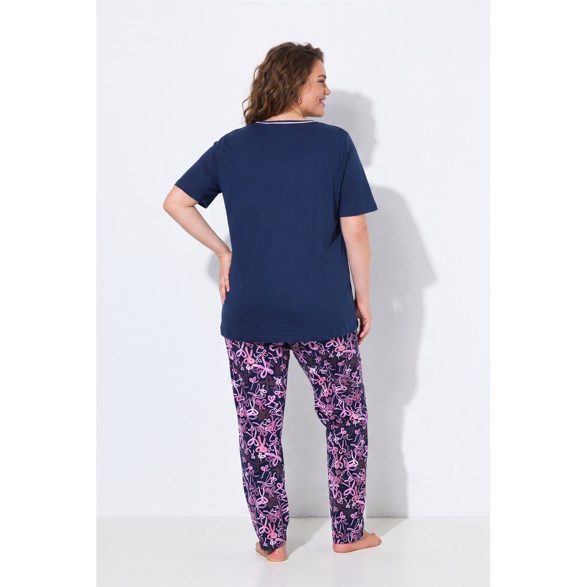 Pyjama motif nœuds bleu nuit, ULLA POPKEN