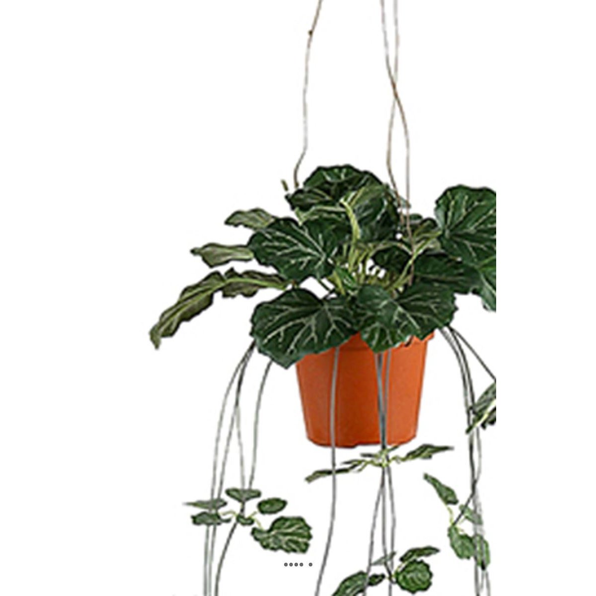 Saxifrage artificiel retombant en pot suspendu, L 35 cm, D 23 cm vert, ARTIFICIELLES