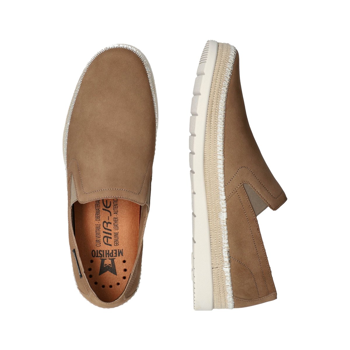 Baskets en cuir VOLKER taupe p5142703, MEPHISTO