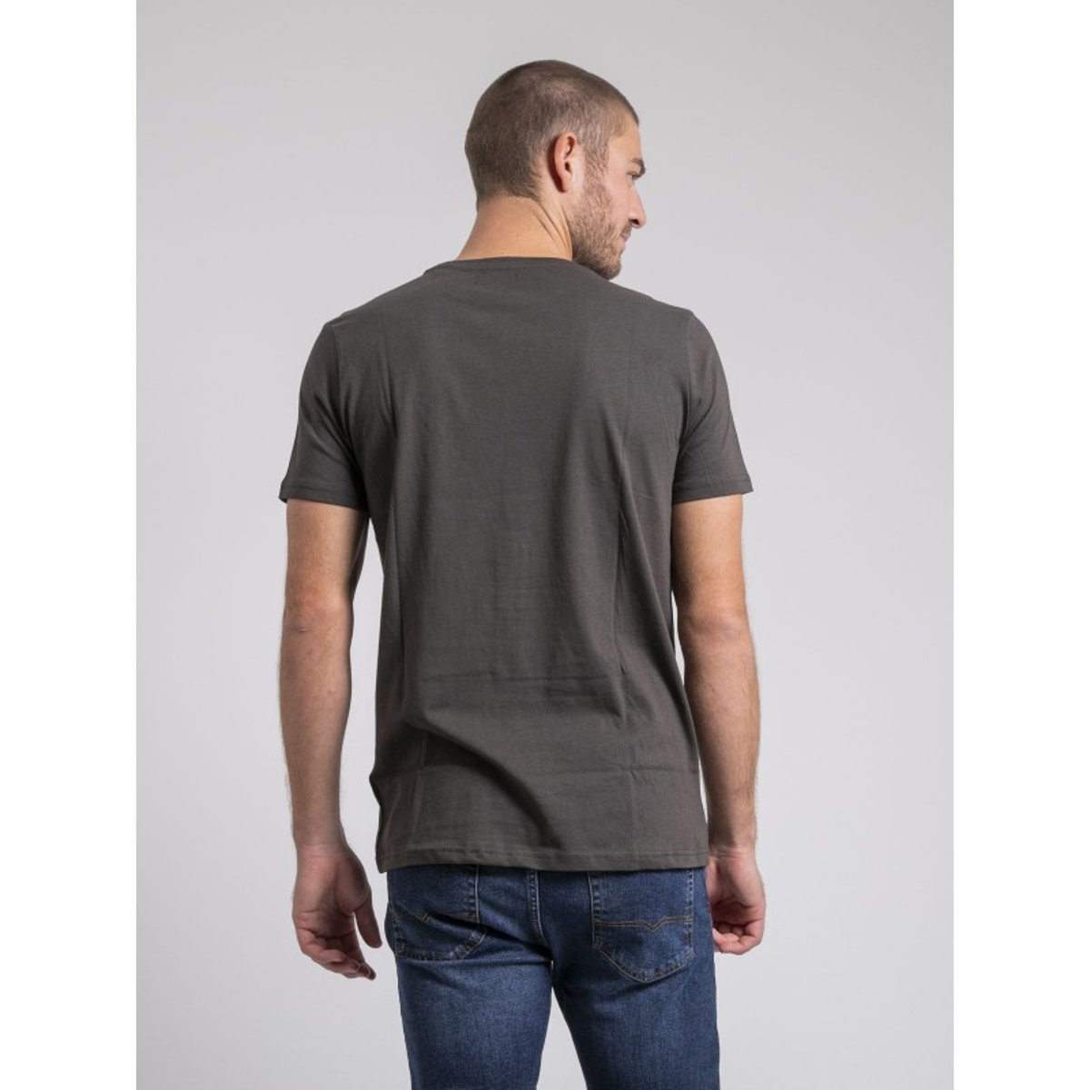 T-shirt Col Rond Pur Coton Jusix gris, RITCHIE
