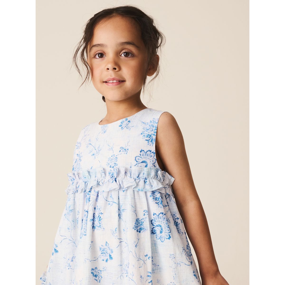 Robe à smocks et superpositions floral bleu et blanc, NEXT
